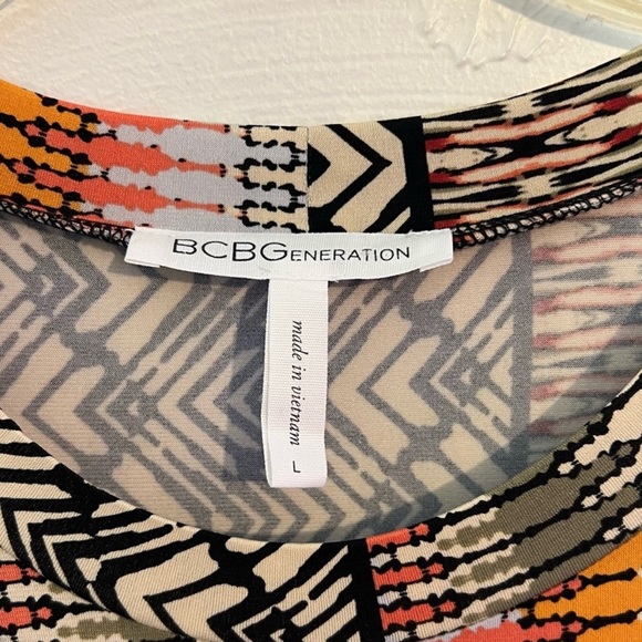 BCBGeneration A-Line Swing Mini Multi Printed Flowy Dress - Picture 4 of 7